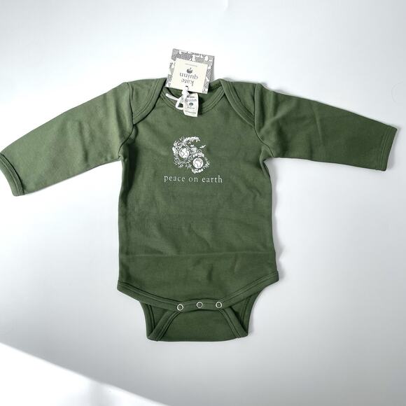 Kate Quinn Organics Set of 2 Bodysuits Peace Snow NEW 6-12 months 100% cotton - Picture 4 of 4